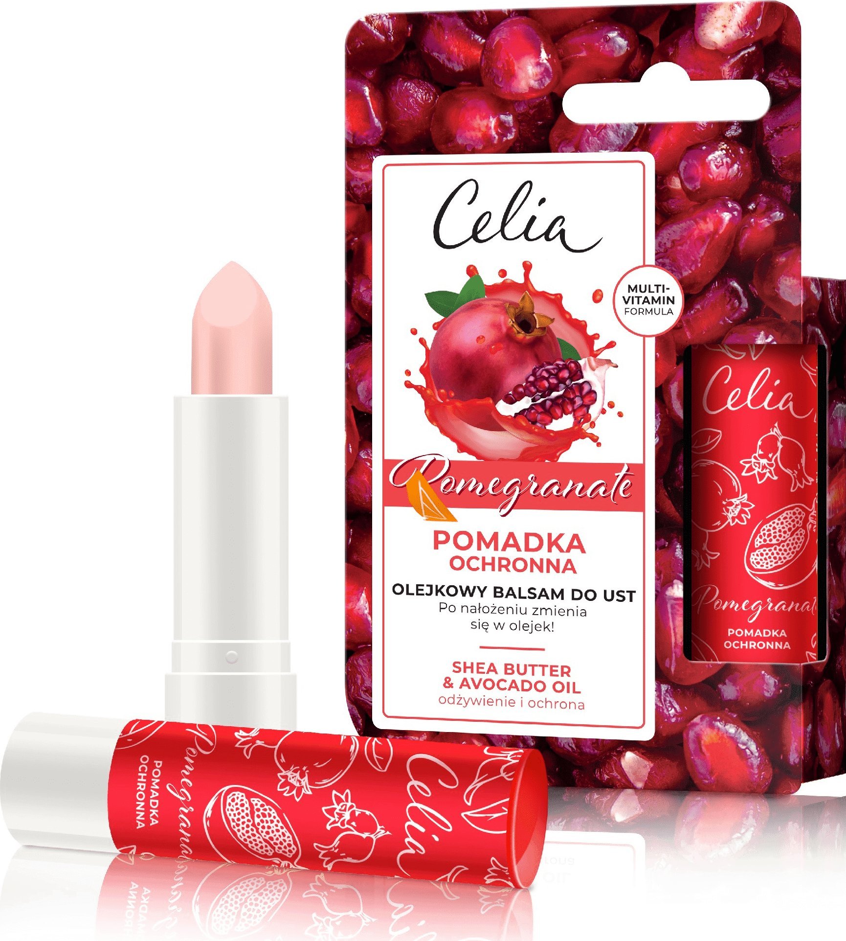 Celia Celia Pomadka ochronna - Olejkowy balsam do ust Pomegranate 1szt