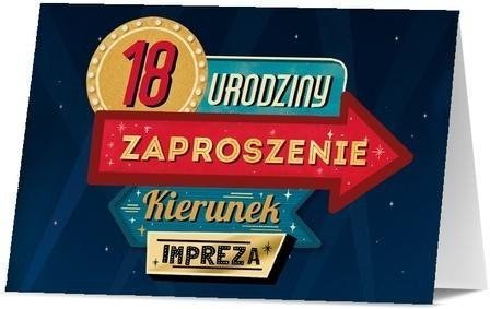 Zaproszenie Urodziny 18 (10szt)