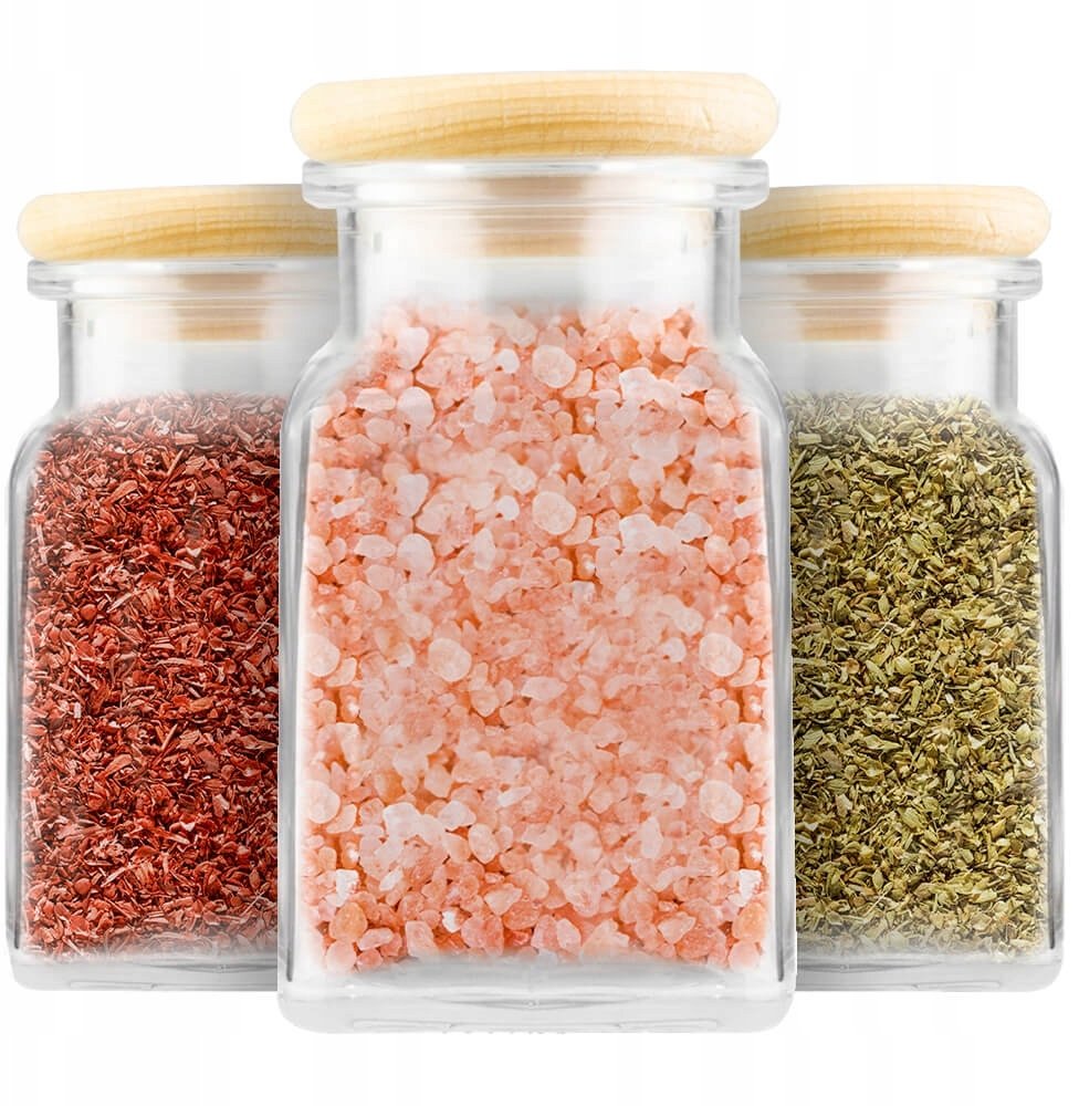 12x SŁOIK 150ML NA PRZYPRAWY DREWNIANY KOREK