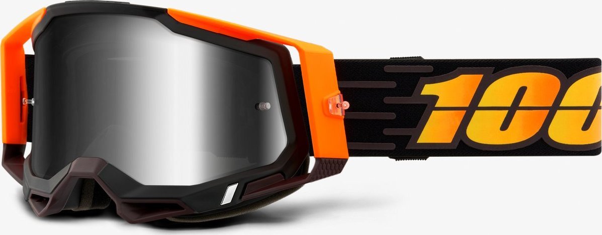 100% Gogle 100% RACECRAFT 2 COSTUME 2 (Szyba Srebrna Lustrzana Anti-Fog, LT 25%+/-5% + Szyba Przezroczysta Anti-Fog, LT 88%-92% + 10 Zrywek) (NEW)