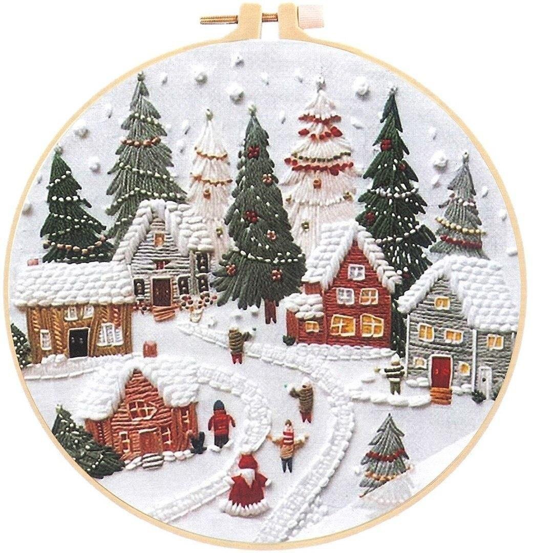 Zestaw do haftowania świąteczna wioska