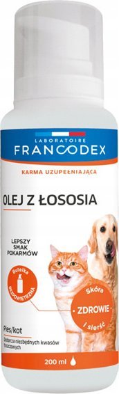 Francodex Olej z łososia dla psów i kotów 200 ml