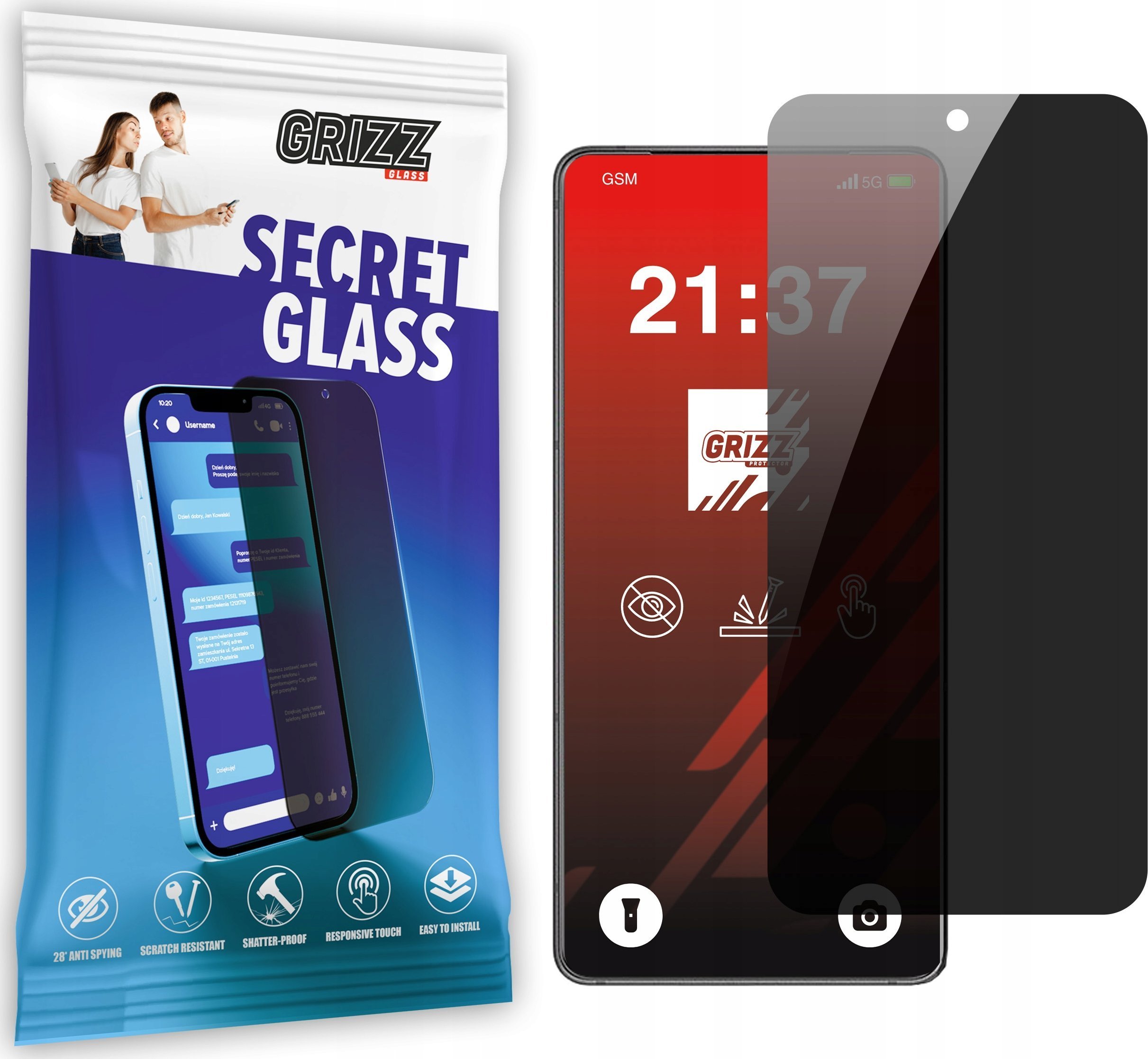 Szkło prywatyzujące GrizzGlass SecretGlass do Asus ROG Phone 9 FE