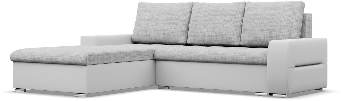 Narożnik do salonu, lewy, Sereno, 243x200x92 cm, biały, szary | TYLETEGOTU