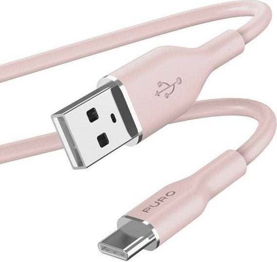 Kabel USB Puro USB-A - USB-C 1.5 m Różowy (PUR676)