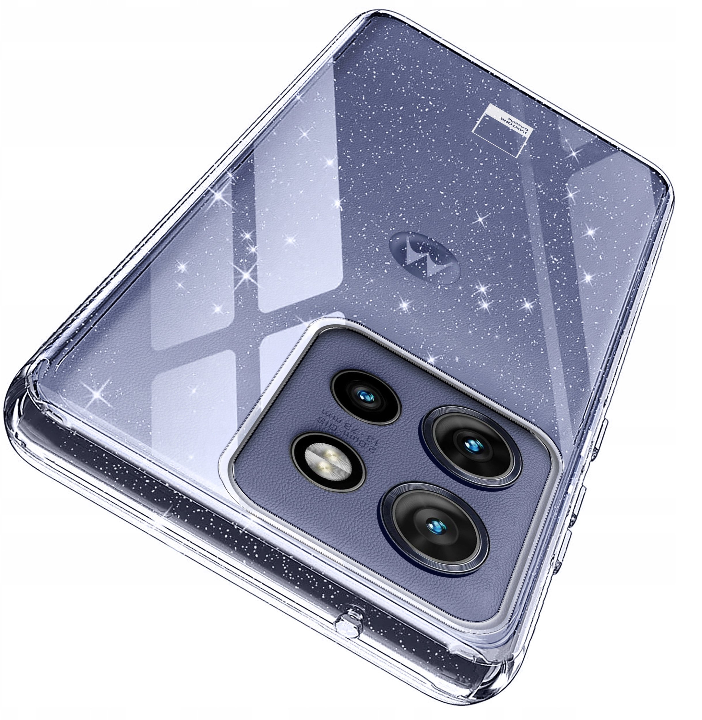 Etui do Motorola Moto EDGE 50 Neo SILICONE BROKAT CASE + SZKŁO 9H