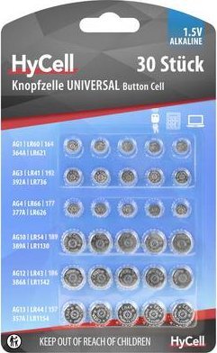 Ansmann HyCell alkaline button cell set, 30pcs. (5015473)