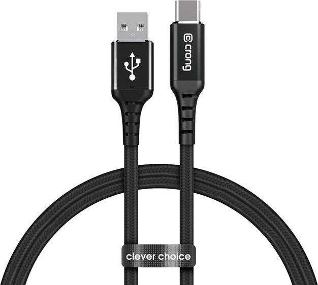 Kabel USB Crong USB-A - USB-C 1.5 m Czarny (CRG-AL15USAC-BLK)