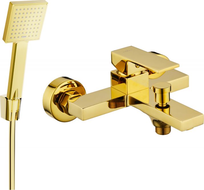 Mexen Mexen Uno R45 bateria wannowa z zestawem prysznicowym, złota - 7143R45-50