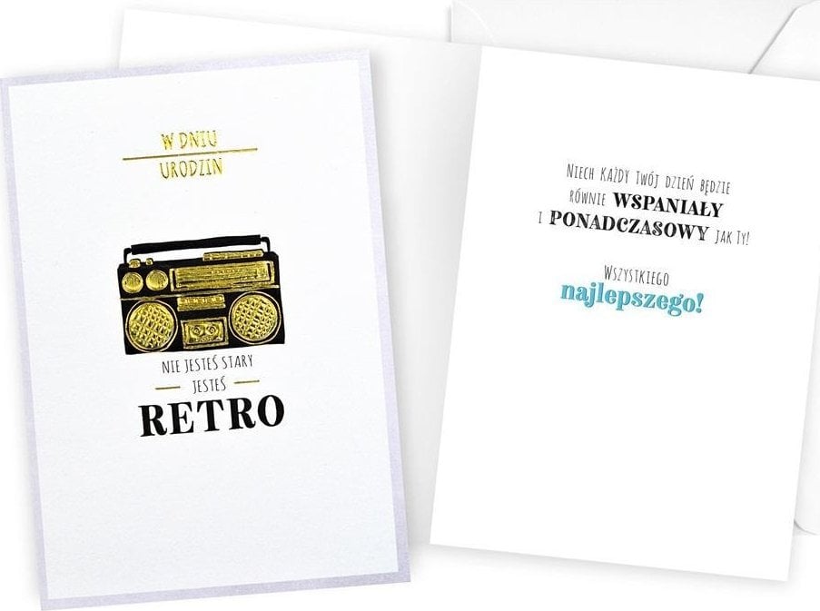 Karnet B6 Urodziny retro