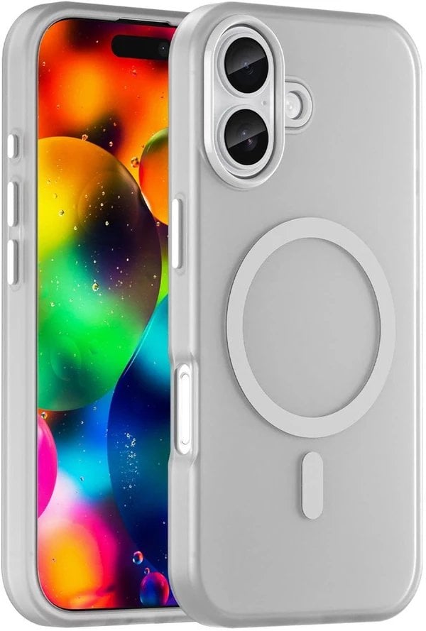 Etui Magnetic Abrasive na iPhone 17 kompatybilne z MagSafe - matowe białe