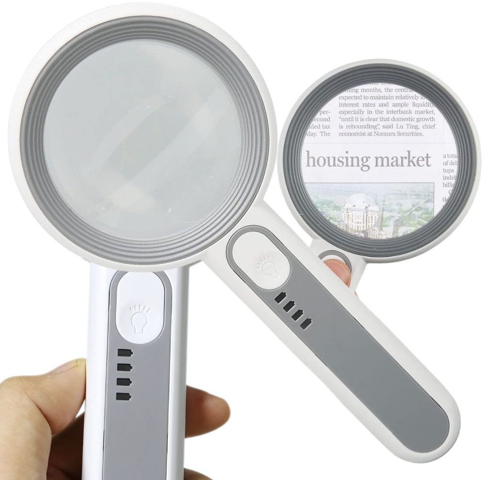 Lupa do czytania podświetlana szkło powiększające 5x z oświetleniem led