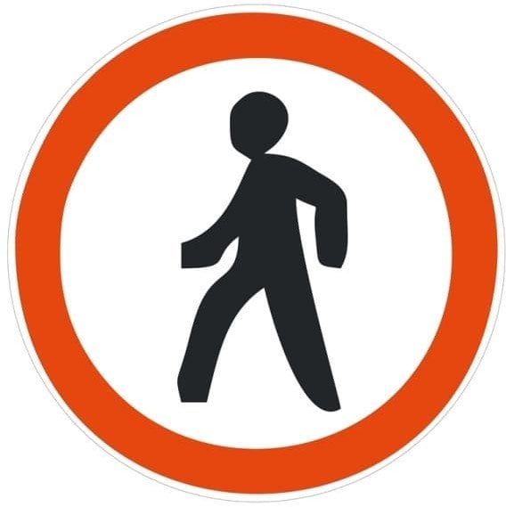 PROHIBITED STICKER 130X130MM