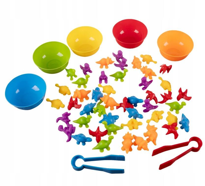 SORTER DINOZAURY NAUKA KOLORÓW LICZENIA DLA DZIECI