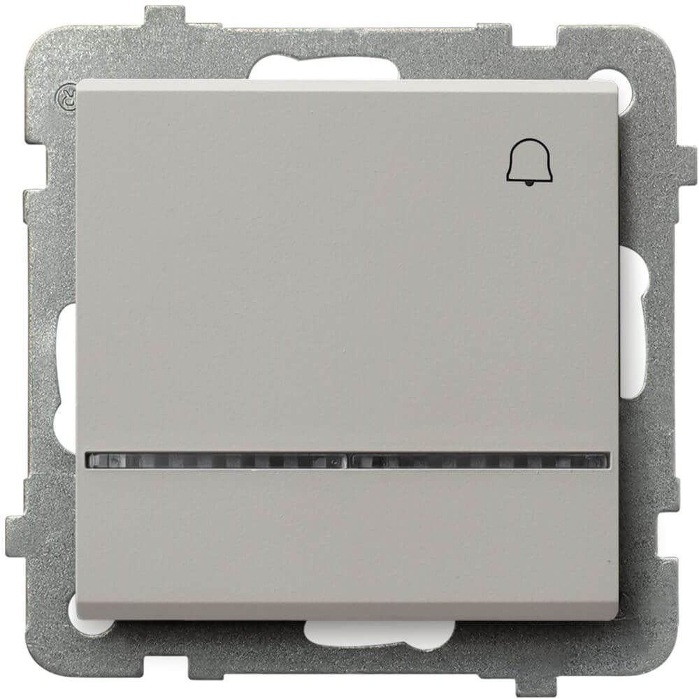 Łącznik zwierny "dzwonek" Ospel Sonata z podświetleniem niebieskim 250V 10AX IP20 kaszmir