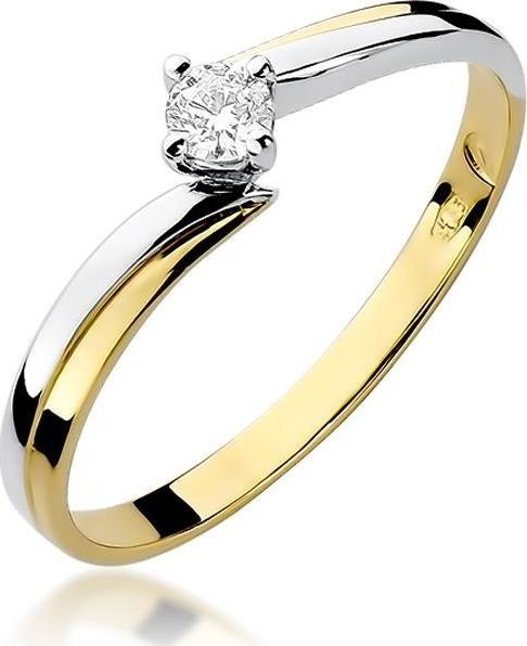 Best Diamonds złoty pierścionek z brylantem 0.10ct 23