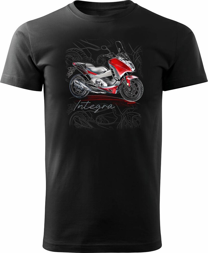 Topslang Koszulka z motocyklem na motor Honda Integra męska czarna REGULAR L