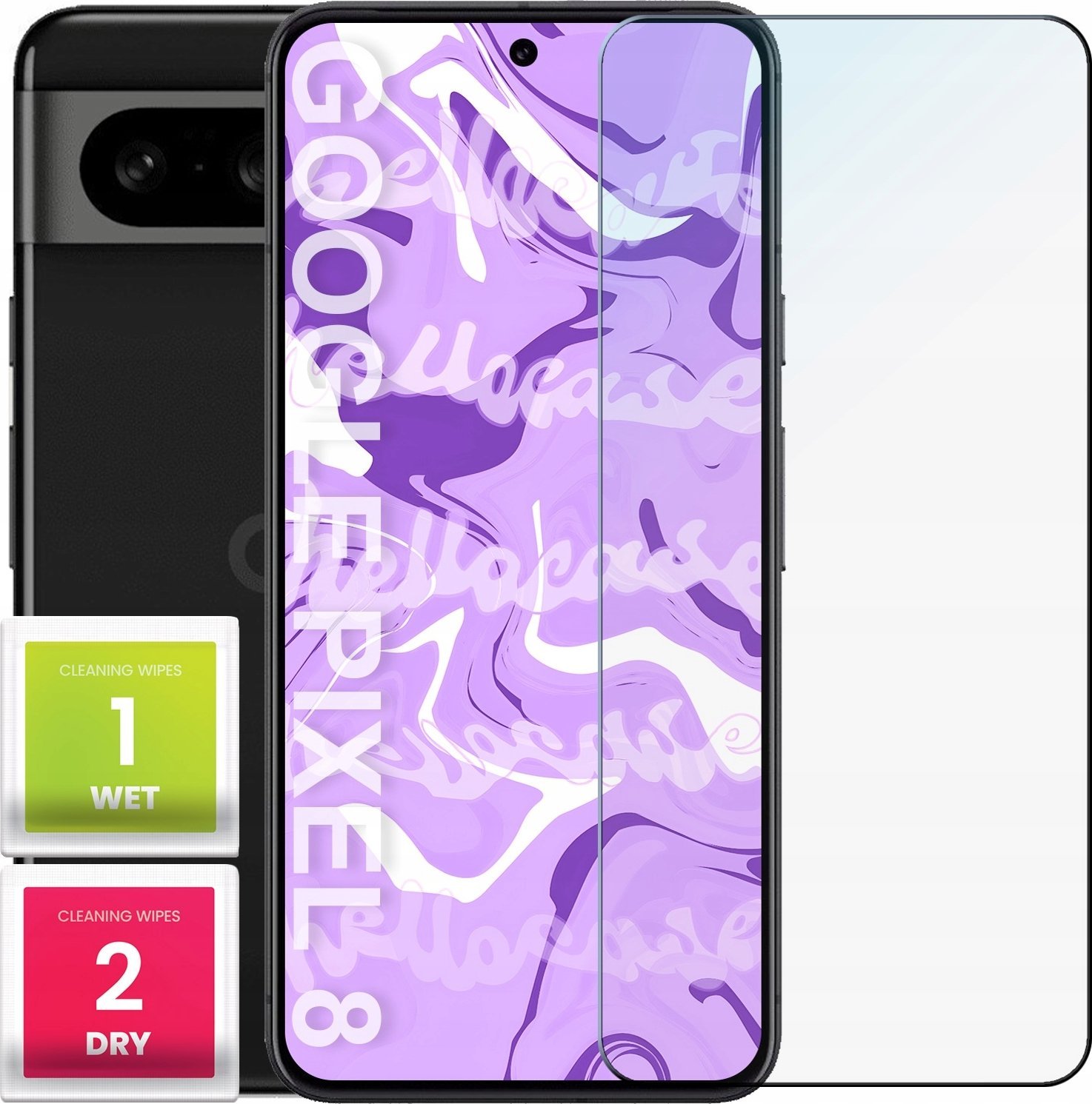 Hello Case Szkło Hartowane do Google Pixel 8 (szybka 9H, płaskie 2.5D, ochronne)