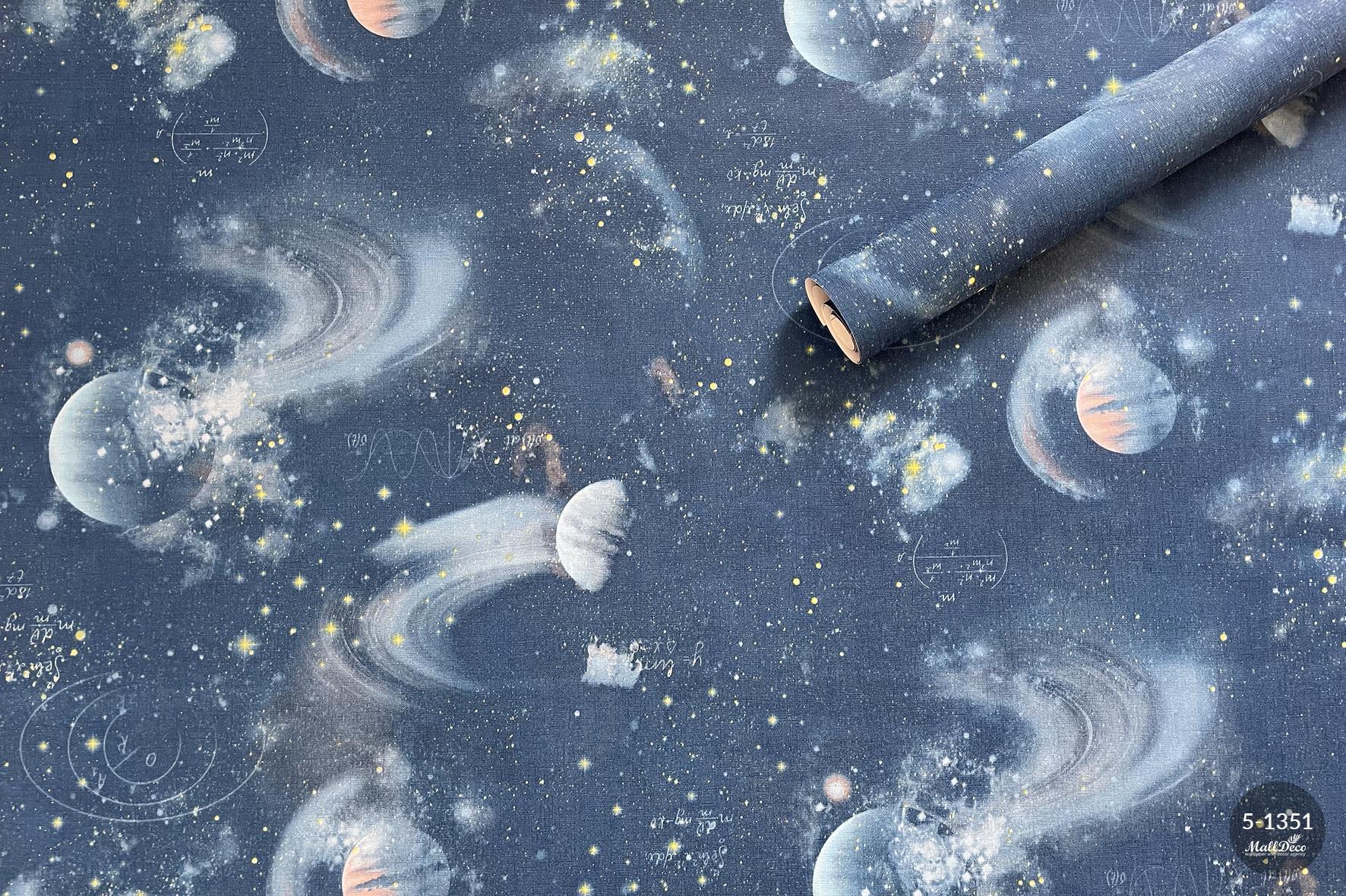 MallDeco TAPETA WINYLOWA MODEL COSMOS DECOR GRANATOWA