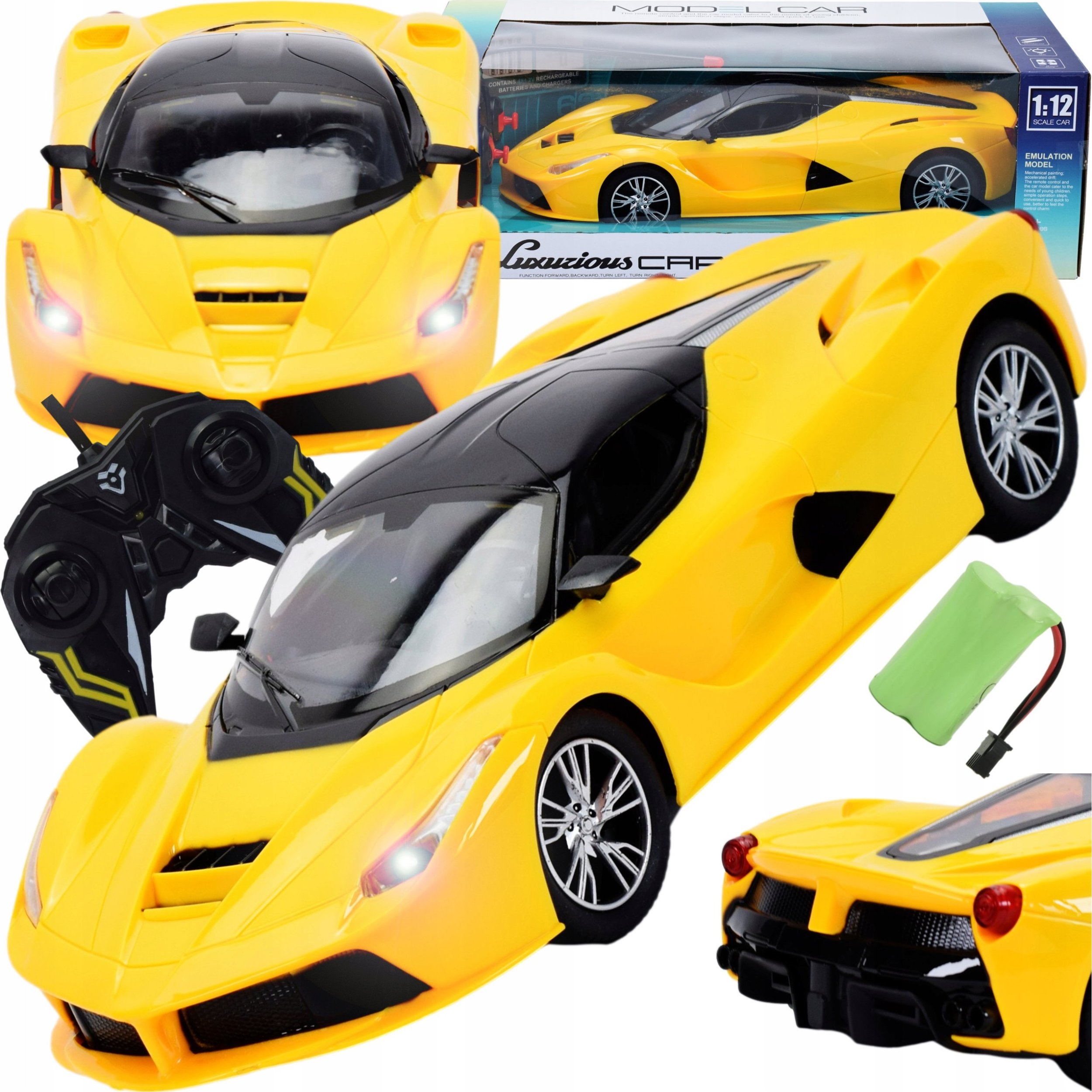 Skleplolki SPORTOWY SAMOCHÓD DŹWIĘK AUTO ŚWIATŁA AKU ZDALNIE STEROWANY NA PILOT RC