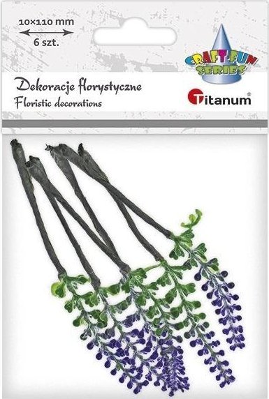 Kwiaty wrzosu fioletowo-zielone 10x110mm 6szt