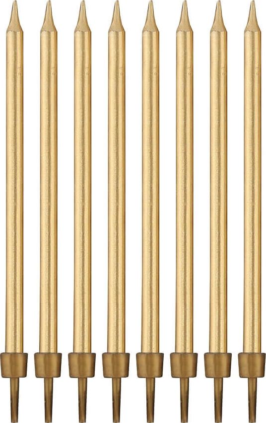 GoDan Świeczki urodzinowe złote - 10 cm - 8 szt. uniwersalny