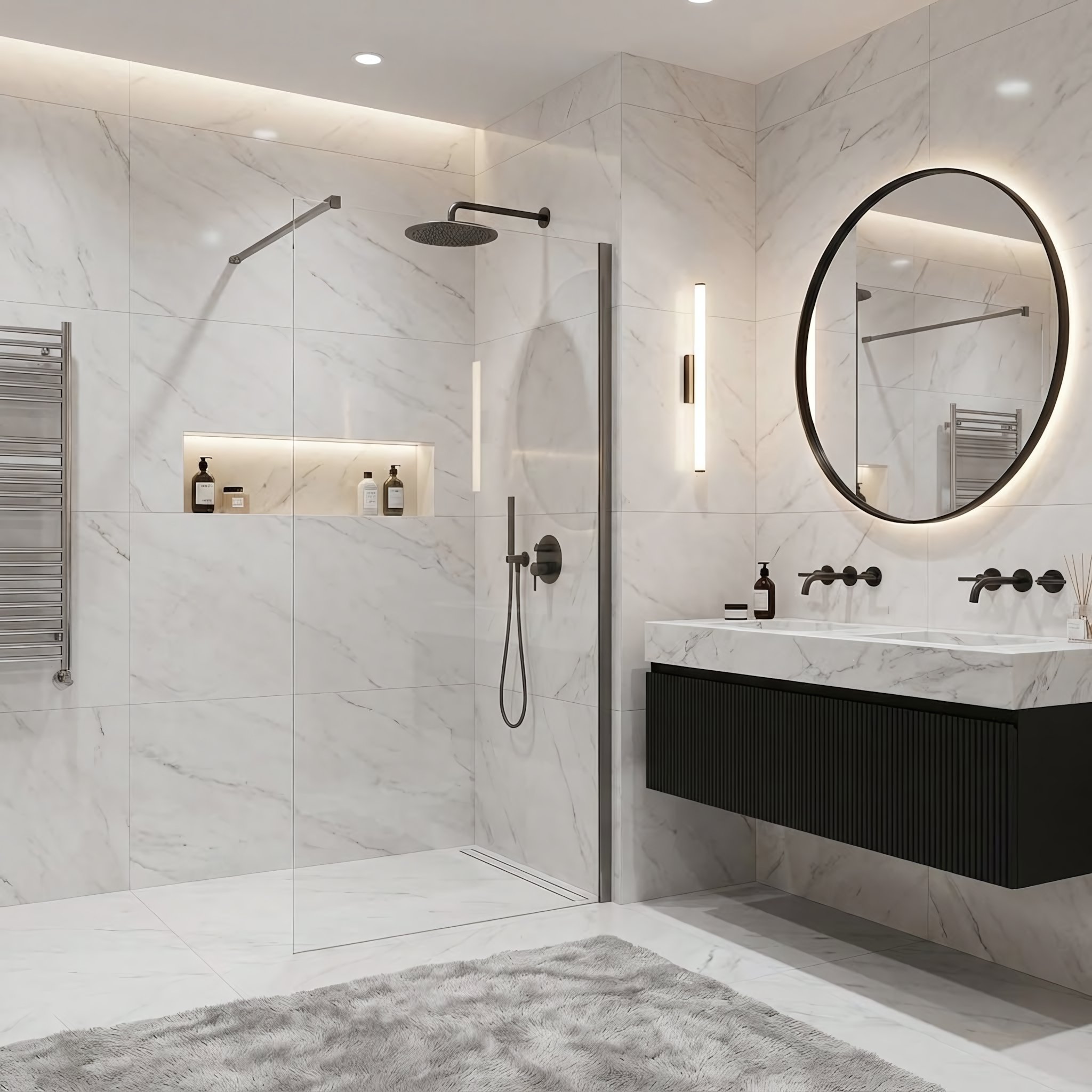 Rea Kabina prysznicowa Walk-In Flexi Transparent / Tytan 90