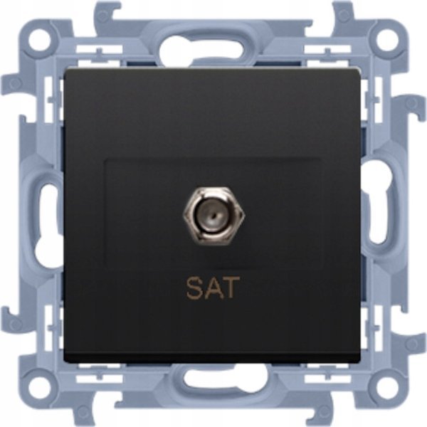 Kontakt-Simon Gniazdo antenowe Kontakt-Simon Simon 10 CASF1.01/49 typu "F" pojedyncze moduł czarny mat