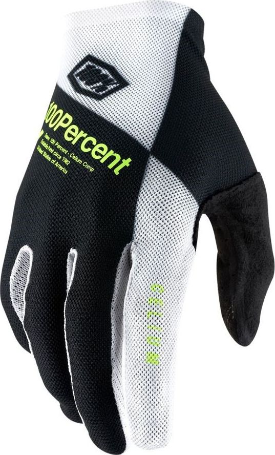 100% Rękawiczki 100% CELIUM Glove black white fluo yellow roz. XL (długość dłoni 200-209 mm) (NEW)