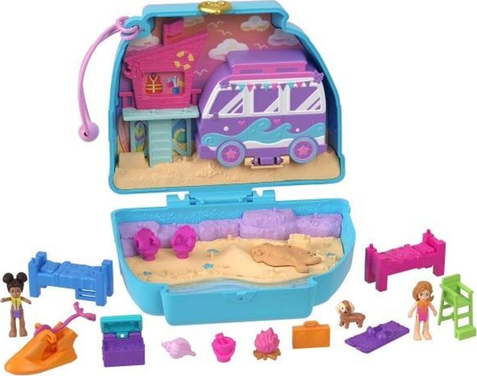 Lalka Barbie Mattel PP PLAZOWY SZCZENIACZEK ZEST KOMP HRD36 WB4