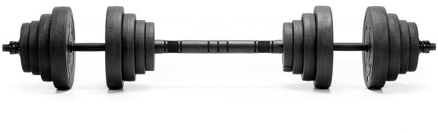 Hantle regulowane 30 kg zestaw obciążeń gryf do treningu siłowego talerze zaciski UNIWERSALNY