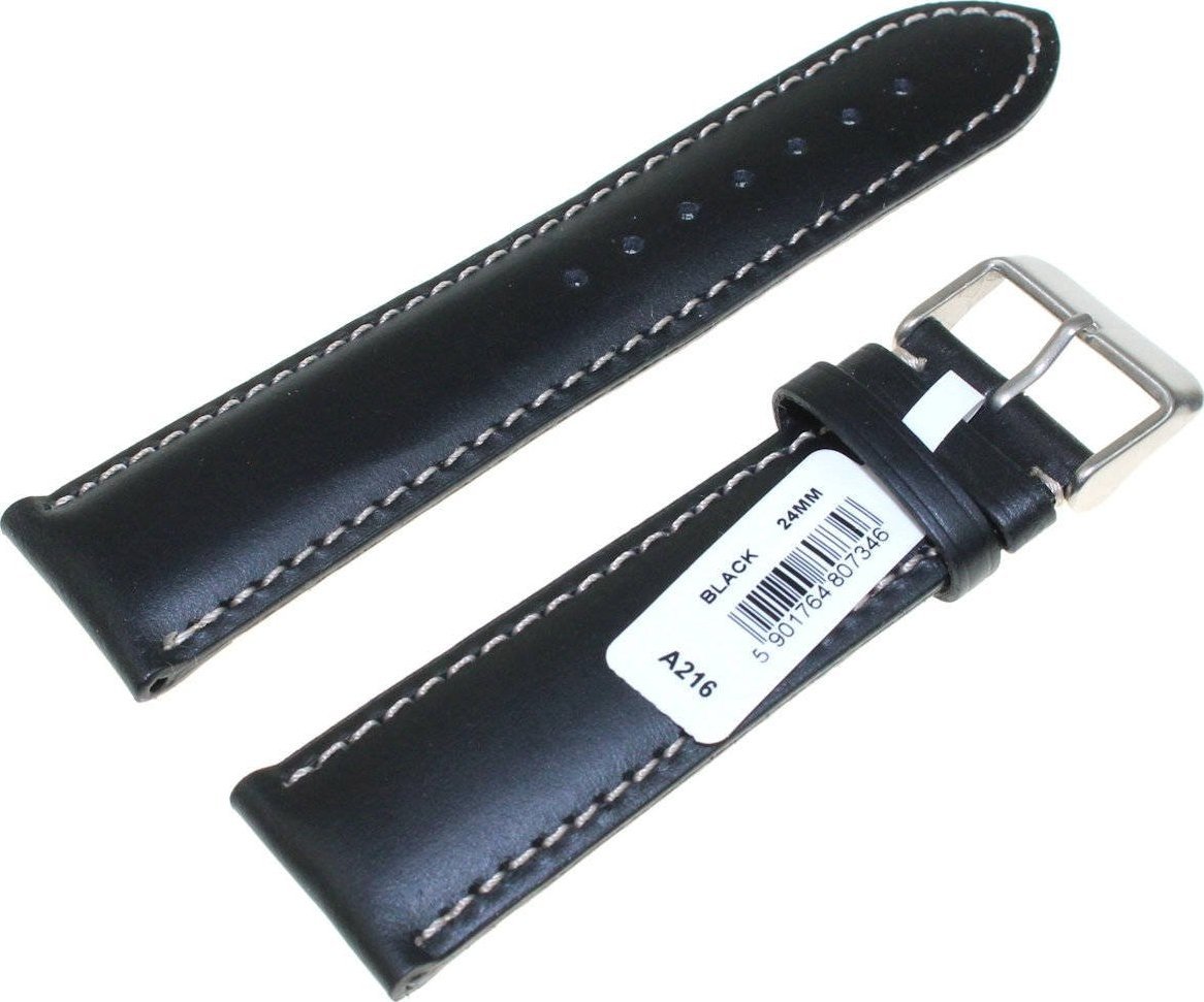 Chermond Skórzany pasek do zegarka 24 mm A216.24 czarny