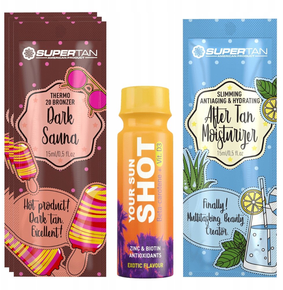 Supertan Dark Sauna 3x 15ml Mocny Bronzer Thermo + Gratisy