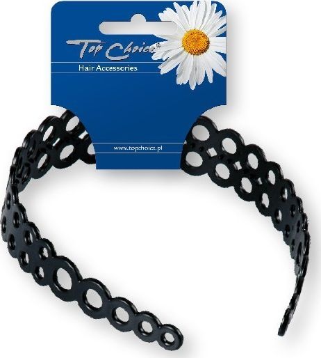 Top Choice Top Choice Opaska do włosów ażurowa czarna (27833) 1szt