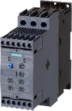 Siemens Softstart 3-fazowy 200-480VAC 25A 11kW/400V Uc=110-230V AC/DC S0 (3RW4026-1BB14)