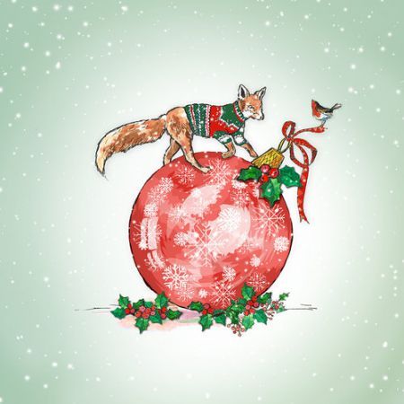 Clear Creation Karnet Swarovski - kwadrat. Święta Bombka