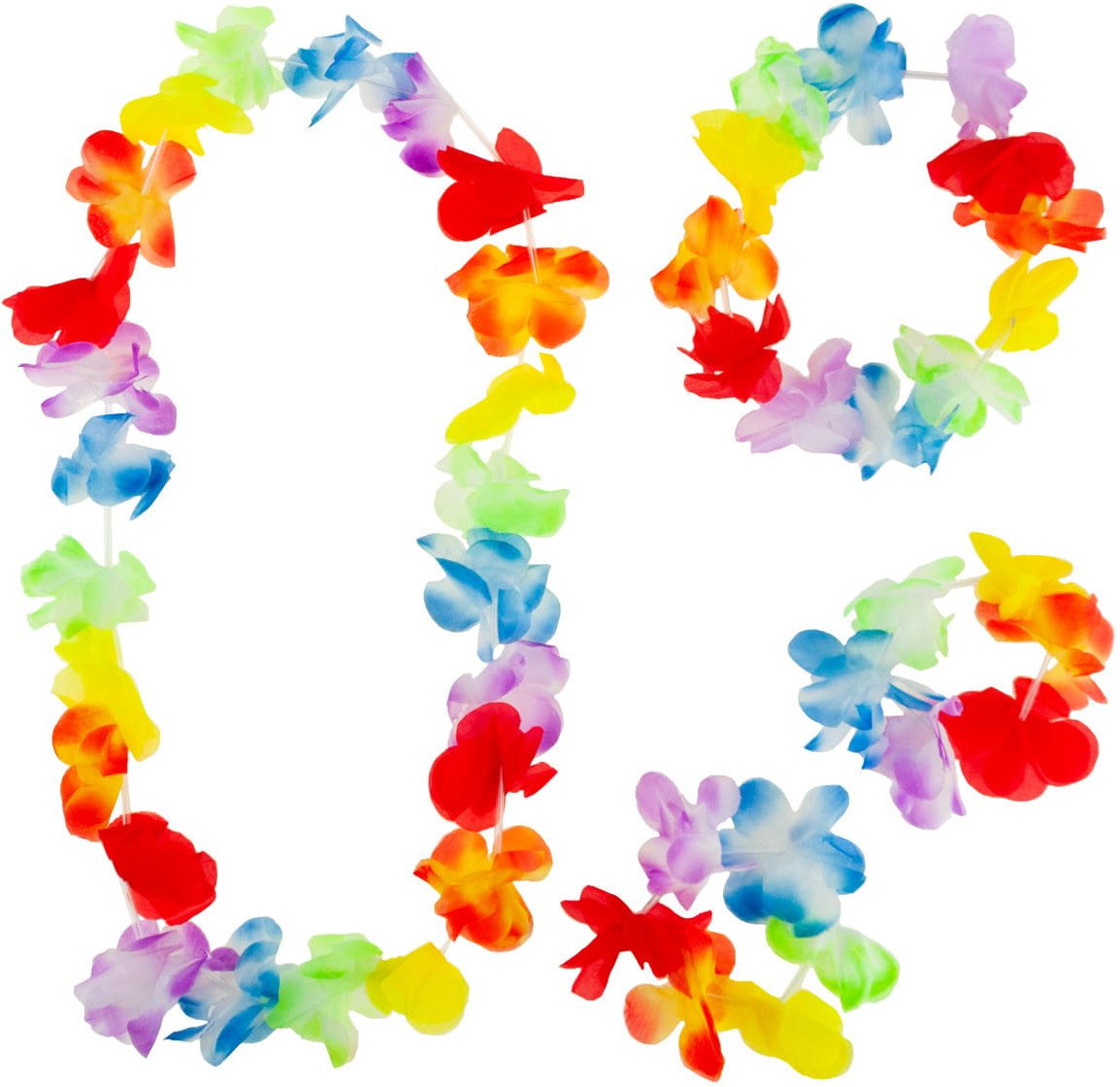 TG66240 KWIATY HAWAJSKIE ZESTAW HAWAJSKI ALOHA - NASZYJNIK, OPASKA, BRANSOLETKI