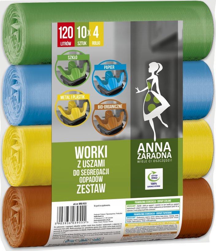 Anna Zaradna Worki do segregacji odpadów 120L 40szt. (63328)