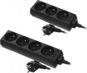 AWTools przedłużacz domowy czarny bez uziemienia 4 gniazda 5,0m (AW24657)