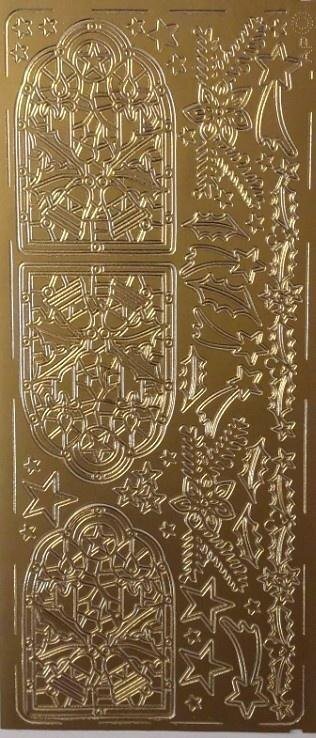 Stiker ażurowy 10x23cm złoty