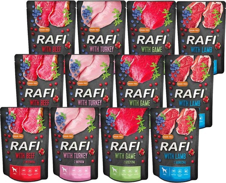 Mokra karma dla psa Rafi Mix 12 x 300 g