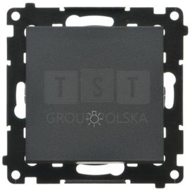 TS1.01/149 Simon 55 Przycisk światło (moduł) 10 AX, 250 V~, szybkozłącza Czarny mat TS1.01/149