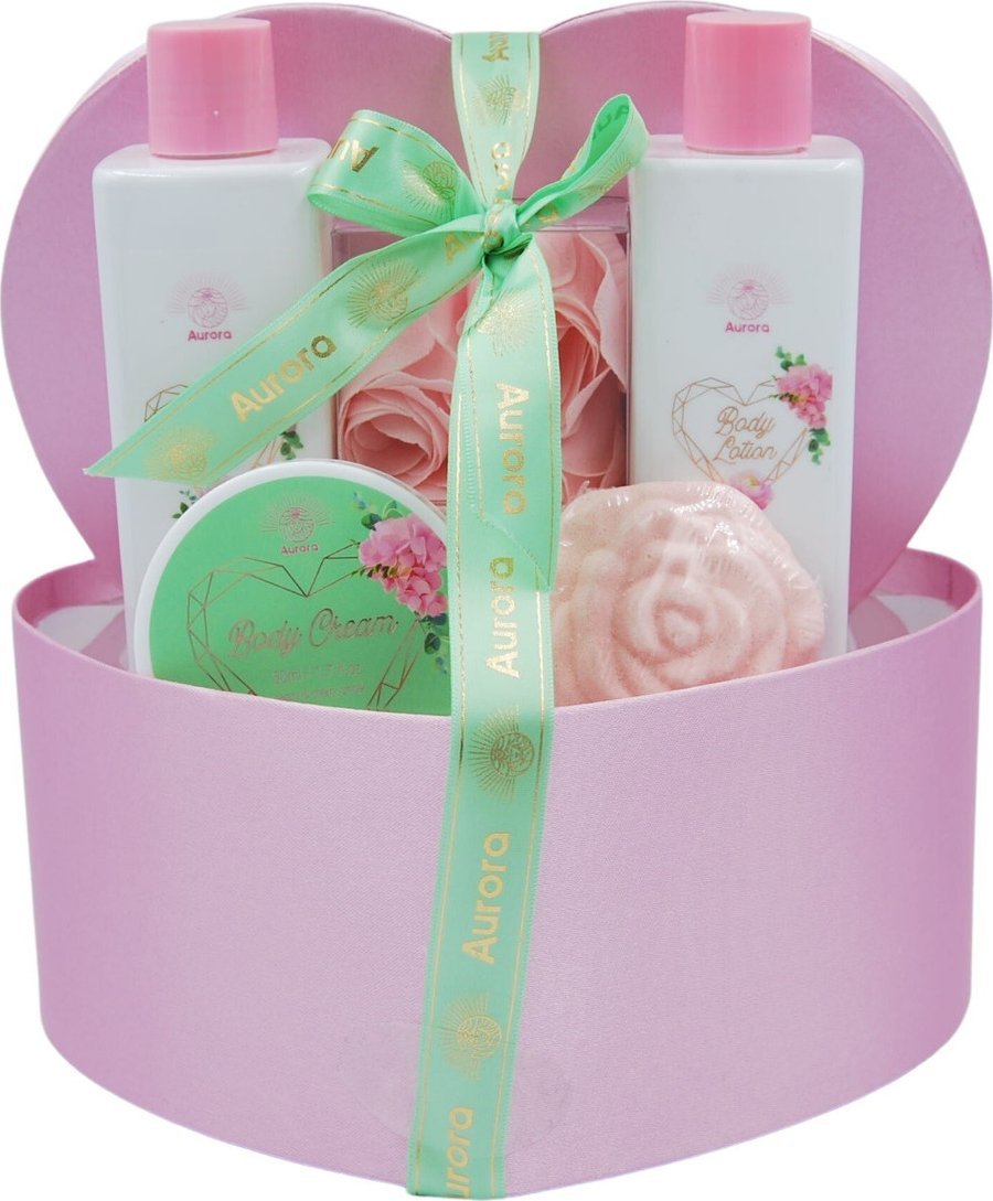Aurora - zestaw prezentowy Serce o zapachu piwonii - 5 el