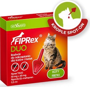 Triton Fiprex DUO Kot 50 mg + 60 mg roztwór do nakrapiania dla kotów i fretek