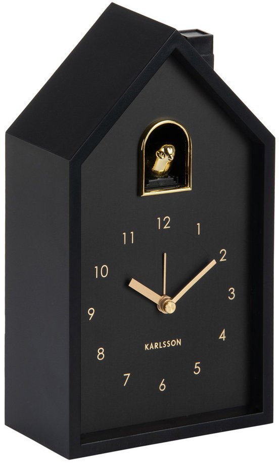Karlsson Zegar budzik z kukułką KA6077BK 12x20 cm czarny .
