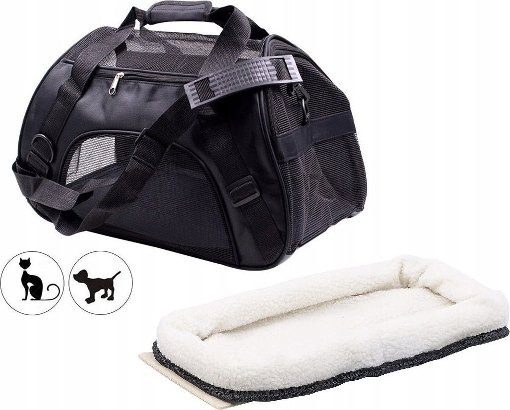 Korbi TORBA TRANSPORTER DLA KOTA PSA Z MATĄ PLUSZOWĄ L