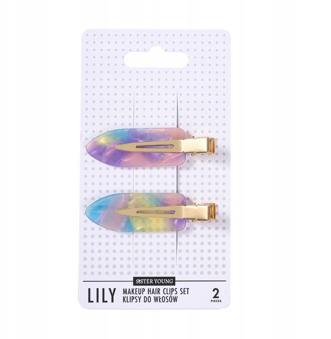SISTER YOUNG_Lily Makeup Hair Clips Set klipsy do włosów Pink Purple 2szt
