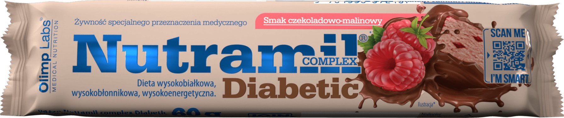 Nutramil Complex Diabetic - 60 g - czekoladowo-malinowy