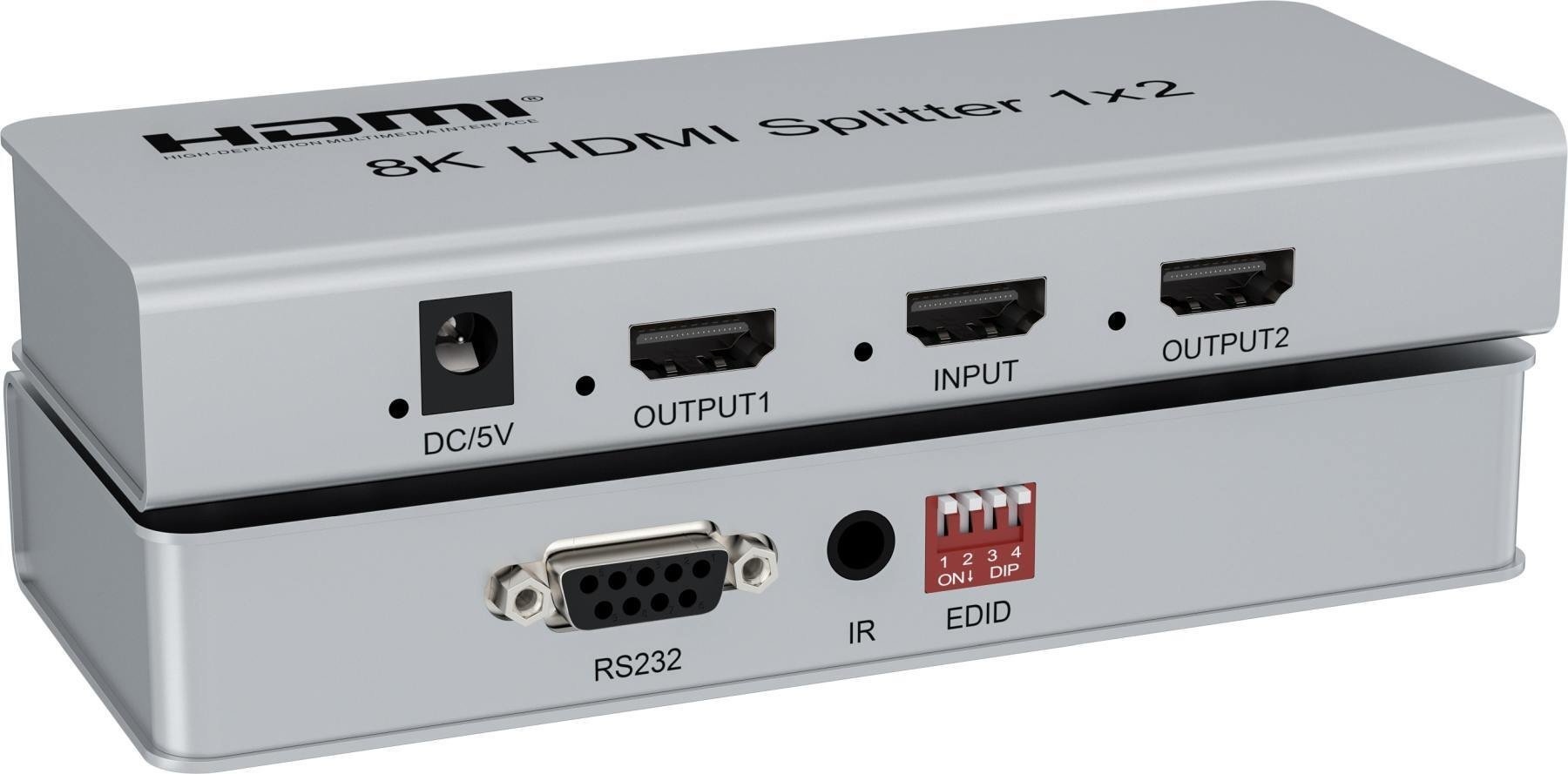 PremiumCord HDMI 2.1 splitter 1-2 porty, 8K@60Hz, 4K@120Hz, 1080p, HDR