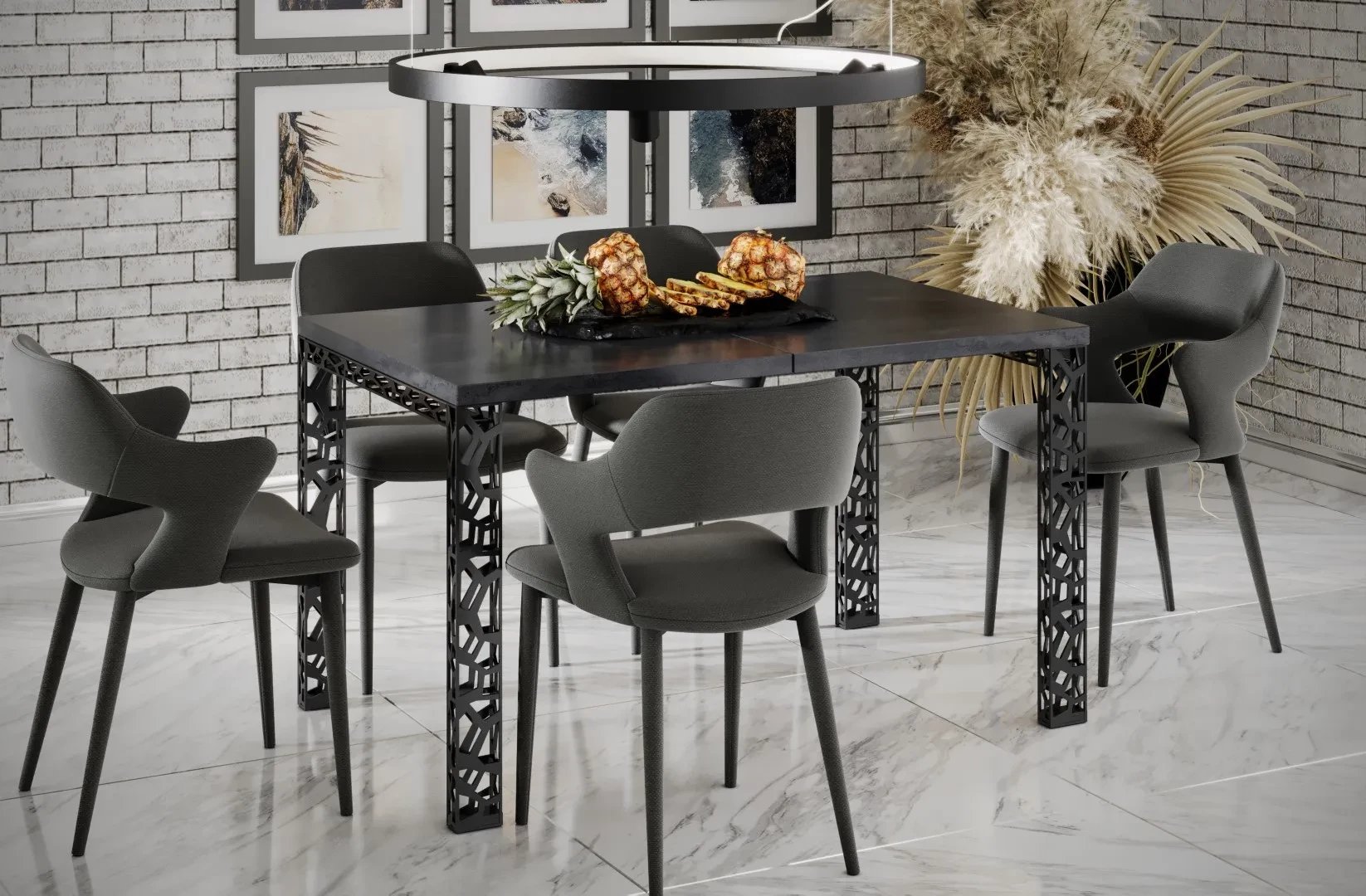 Stół rozkładany MATIO 80(170)x80 beton ciemny ENDO